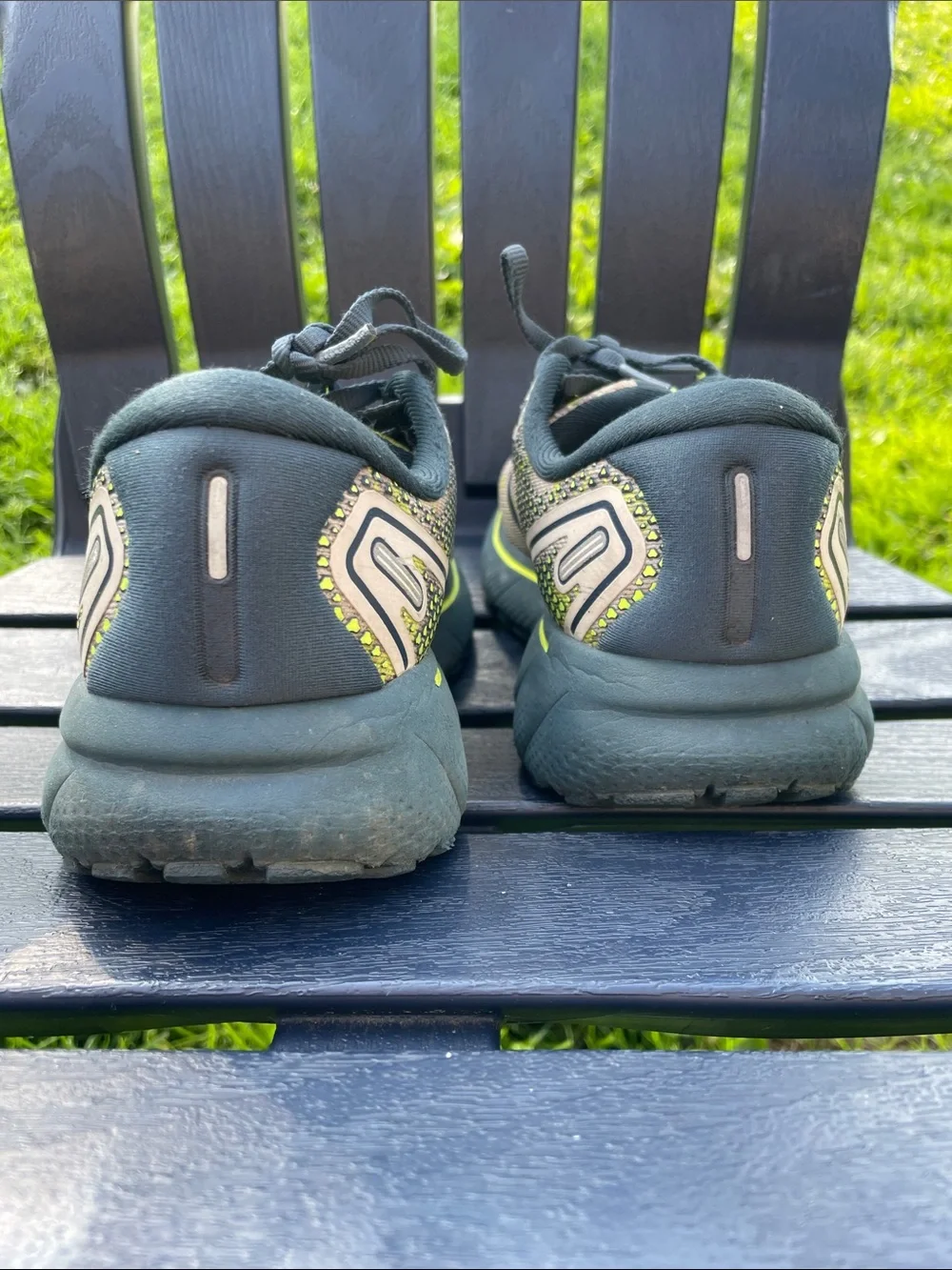 Brooks Ghost Men's Running Shoes - Olive Green with Neon Yellow Accents